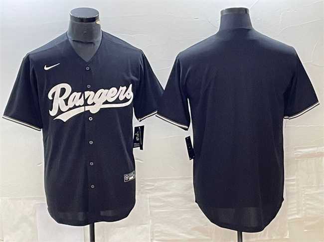 Men's Texas Rangers Blank Black Cool Base Stitched Baseball Jersey